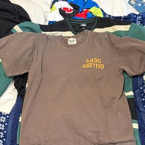 Gallery Dept Brown Tee with Yellow Print